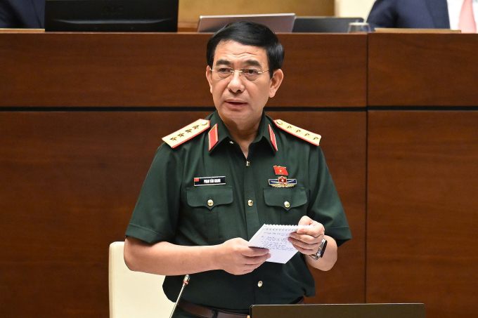 202506141022569567-gen-h-z6703-7720-2846-1749877699 Đại tướng Phan Văn Giang, Bộ trưởng Quốc phòng, phát biểu ngày 14/6. Ảnh: Cổng TTĐT Quốc hội