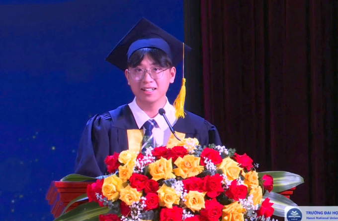 8183c3d1bade0d8054cf-175048171-8355-6466-1750497294-1 Phương phát biểu trong lễ tốt nghiệp ngày 20/6. Ảnh: Nhân vật cung cấp
