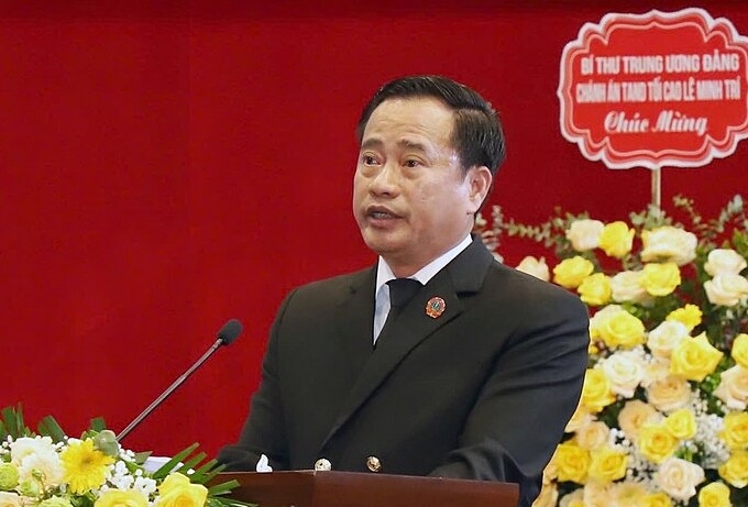 chanh-an-le-thanh-phong-7130-4-9078-2644-1750999038 Ông Lê Thanh Phong phát biểu nhận nhiệm vụ Chánh án TAND TP HCM sau sáp nhập. Ảnh: Báo Công lý