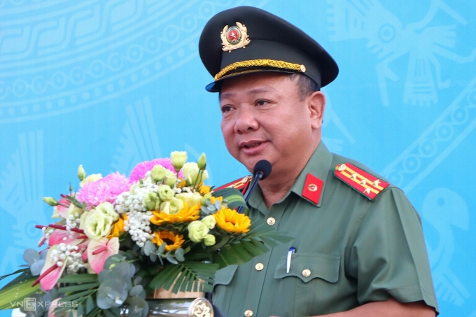 dai-ta-le-quang-nhan-giam-doc-9675-5683-1749728536 Đại tá Lê Quang Nhân tại một sự kiện của Công an tỉnh Bình Thuận, hồi tháng 8/2024. Ảnh: Việt Quốc