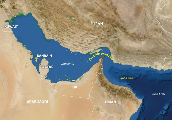 hormuz-4618-1728361193-jpg-174-3377-3211-1749930205 Vị trí eo biển Hormuz và các quốc gia xung quanh. Đồ họa:NASA