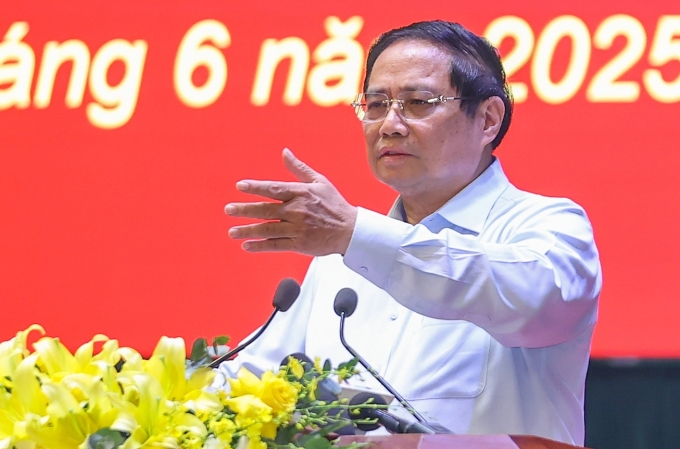 img5787-1749963595384160553007-7847-4883-1749977919 Thủ tướng Phạm Minh Chính phát biểu sáng 15/6. Ảnh: Nhật Bắc