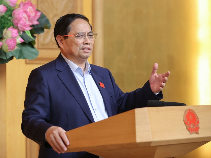img6239-1750657487788460538853-1580-5377-1750668670 Thủ tướng Phạm Minh Chính phát biểu sáng 23/6. Ảnh: Nhật Bắc