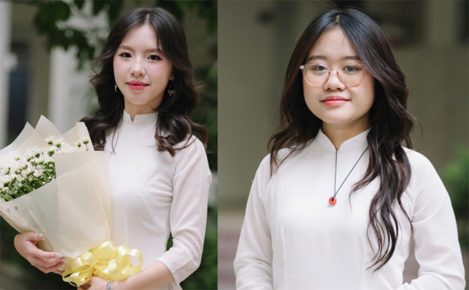 nu-sinh-1749293133-3828-1749306747 Bùi Vân Anh (phải) và Phạm Hoàng Anh. Ảnh: Nhà trường cung cấp