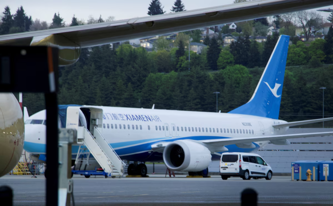 ppmrbniscznqzccnrhifbuxa5u-174-2764-9112-1749372893 Một chiếc Boeing 737 MAX mới cho hãng hàng không Xiamen Airlines tại sân bay quốc tế King County, Seattle, Washington, Mỹ, ngày 19/4. Ảnh: Reuters