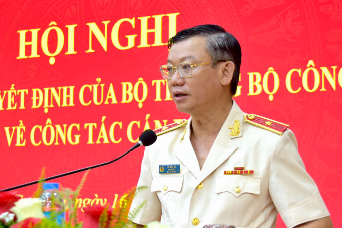 thieu-tuong-vu-nhu-ha-17500655-8039-7149-1750065546 Thiếu tướng Vũ Như Hà khi phát biểu nhận nhiệm vụ. Ảnh: Thành Trung