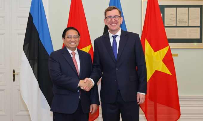 thu-tuong-1749215201-1329-1749215680 Thủ tướng Phạm Minh Chính và Thủ tướng Estonia Kristen Michal tại cuộc hội đàm hôm 6/6. Ảnh: VGP