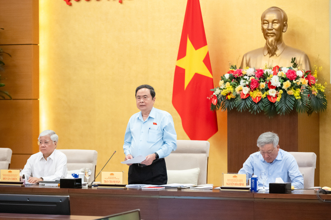 090720251019-z72-4968-chu-ti-c-9756-1191-1752052152 Chủ tịch Quốc hội Trần Thanh Mẫn chủ trì Phiên toàn thể lần thứ Nhất Hội đồng Bầu cử quốc gia. Ảnh: Cổng TTĐT Quốc hội