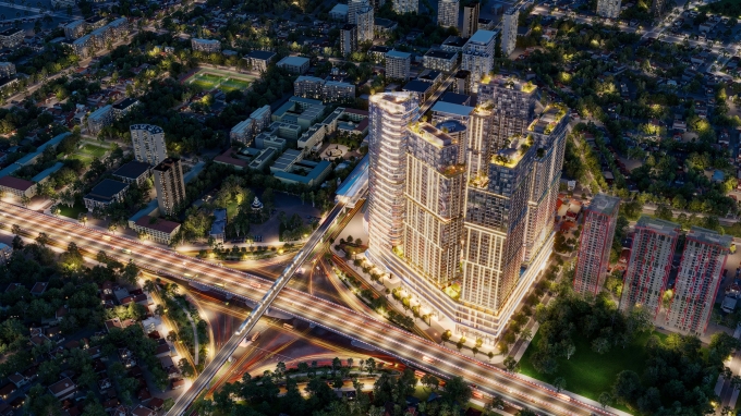 1-12-1751561237-3215-1751591495 Sun Feliza Suites tọa lạc tại vị trí đắc địa trung tâm khu vực Cầu Giấy, Hà Nội. Ảnh: Sun Property
