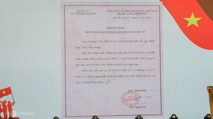 1-jpeg-1753446552-1753446584-1411-1753446725 Thông báo kết quả giám định ADN hài cốt liệt sĩ. Ảnh: Phạm Dự