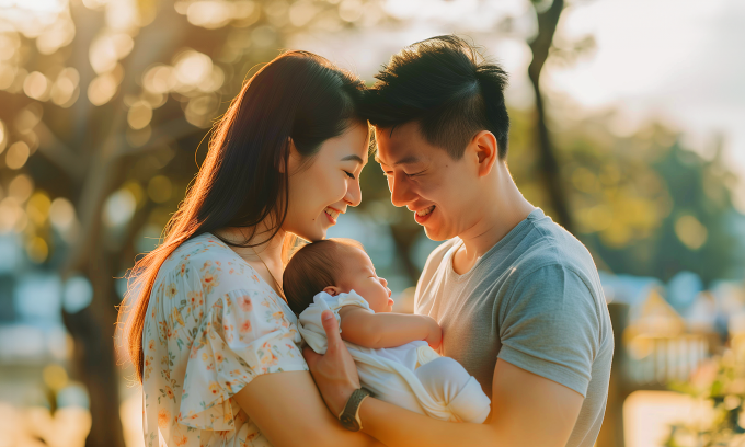 fwd-a-couple-holding-a-baby-in-8113-5698-1751432215 FWD Bảo vệ gia tăng kết hợp giữa bảo vệ và đầu tư giúp khách hàng an tâm tận hưởng quyền lợi bảo vệ cao mà vẫn mang lại giá trị tích lũy và bền vững. Ảnh: FWD