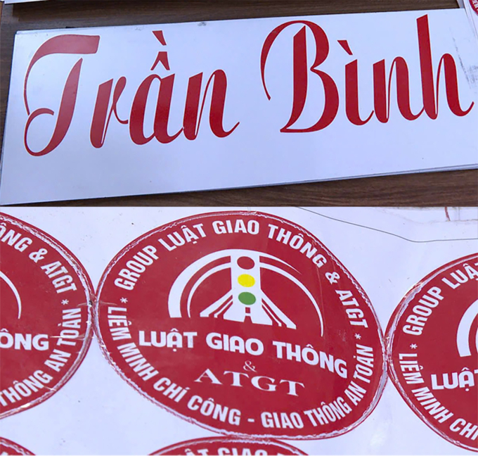 lo-go-1753252577-2550-1753252867 Logo do Bình tự tạo ra để các tài xế nộp tiền bao luật dán lên xe. Ảnh: Công an cung cấp