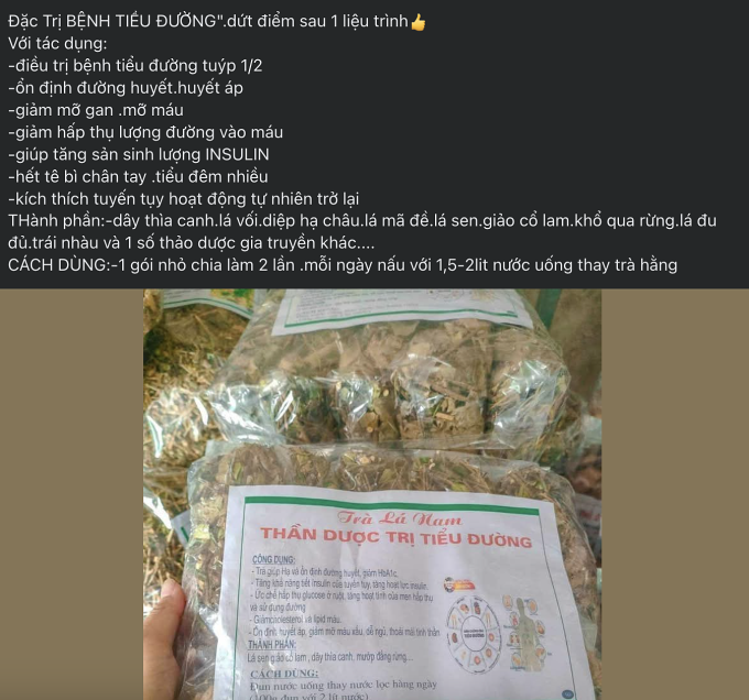 screenshot-2025-07-01-at-20-53-5662-3230-1751379152 Một bài quảng cáo thuốc tiểu đường gia truyền trên mạng. Ảnh chụp màn hình