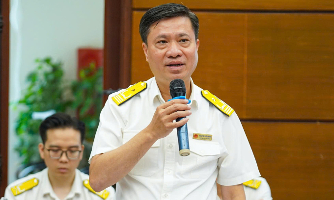 thue-hn-1751957500-1751957524-9576-1751960186 Ông Nguyễn Tiến Minh, Phó trưởng Thuế TP Hà Nội, phát biểu tại tọa đàm, ngày 8/7. Ảnh: Báo Tiền Phong