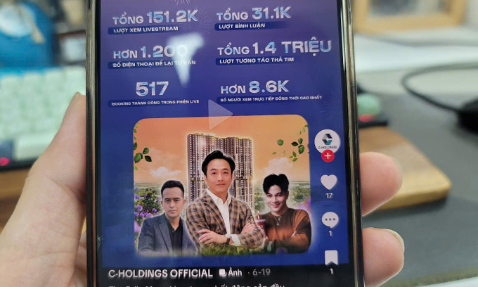 z6788100097605-cd5505f1bbd7306-3214-3556-1752065137 Kết quả tương tác sau phiên livestream bán bất động sản ông Nguyễn Quốc Cường tham gia giữa tháng 6. Ảnh: Anh Tú