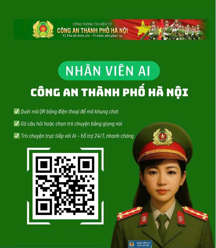 0966cf59-0df0-4333-8904-3a32a9b03ca4-17554225014091992562038 'Cảnh sát AI' và Chatbot AI làm 'tổng đài viên' của Công an Hà Nội - Ảnh 2.