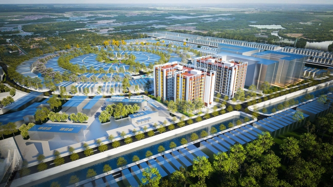 anh-2-1755657022-9681-1755657236 Phối cảnh công trình nhà ở xã hội đặt trong tổng thể Khu đô thị T&T Cà Mau. Ảnh: T&T Group