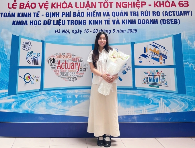 img-5358-jpg-1755444752-175544-3778-2957-1755444899 Mai trong lễ bảo vệ khóa luận tốt nghiệp, tháng 5/2025. Ảnh: Nhân vật cung cấp