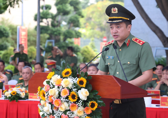 maihoang-1754021254-5941-1754021412 Trung Tướng Mai Hoàng phát biểu trong lể ra quân. Ảnh: Quốc Thắng