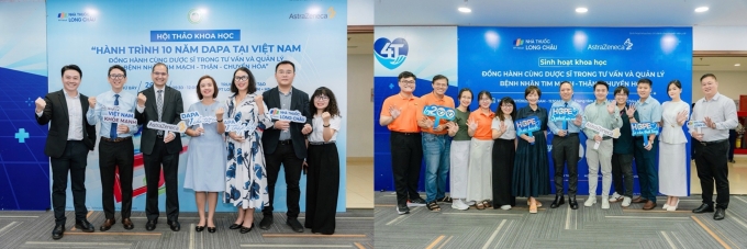 page-1755666364-3647-1755666554 Long Châu và AstraZeneca khởi động chiến dịch kỷ niệm 10 năm Dapagliflozin tại Việt Nam (trái) và hợp tác triển khai dự án HOPE - hỗ trợ dược sĩ Long Châu nâng cao năng lực, đồng hành người bệnh mạn tính. Ảnh: LC