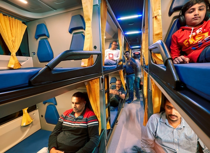 sleeper-bus-801179593-czkpaklm-7211-2277-1754460207 hành khách trên một chuyến xe giường nằm tại Ấn Độ. Ảnh: Justdial