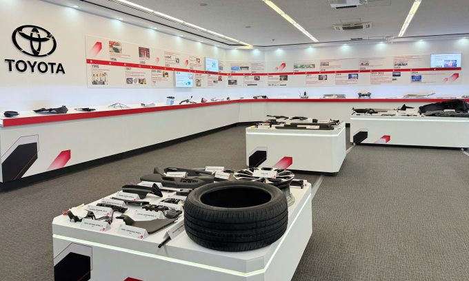 toyota-3-1754700174-4391-1754700302 Khu trưng bày linh kiện nội địa hóa tại nhà máy Toyota ở Vĩnh Phúc, tỉnh Phú Thọ. Ảnh: Toyota