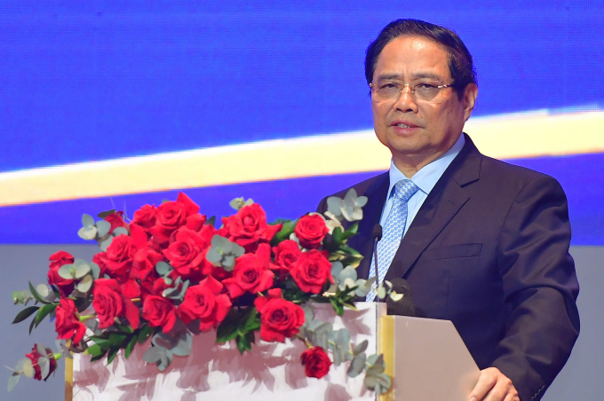z6865737208373-17d92bdcdb9095d-7135-7507-1754110765 Thủ tướng Phạm Minh Chính phát biểu tại hội nghị triển khai Trung tâm tài chính tại Việt Nam, sáng 2/8. Ảnh: Thanh Tùng